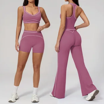 2PCS Yoga Set Gym Fitness Suits Outdoor Sports Outfits Women's Yoga Suit Sports Bra High Waist Leggings Sportswear Athletic Wear 1
