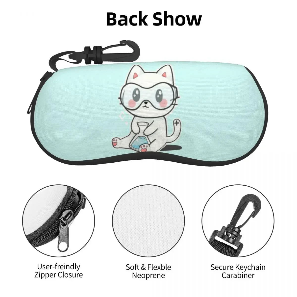 Cation Science Pun Cat New Shell Eyeglasses Protector Cases Fashion Sunglass Case Glasses Bag