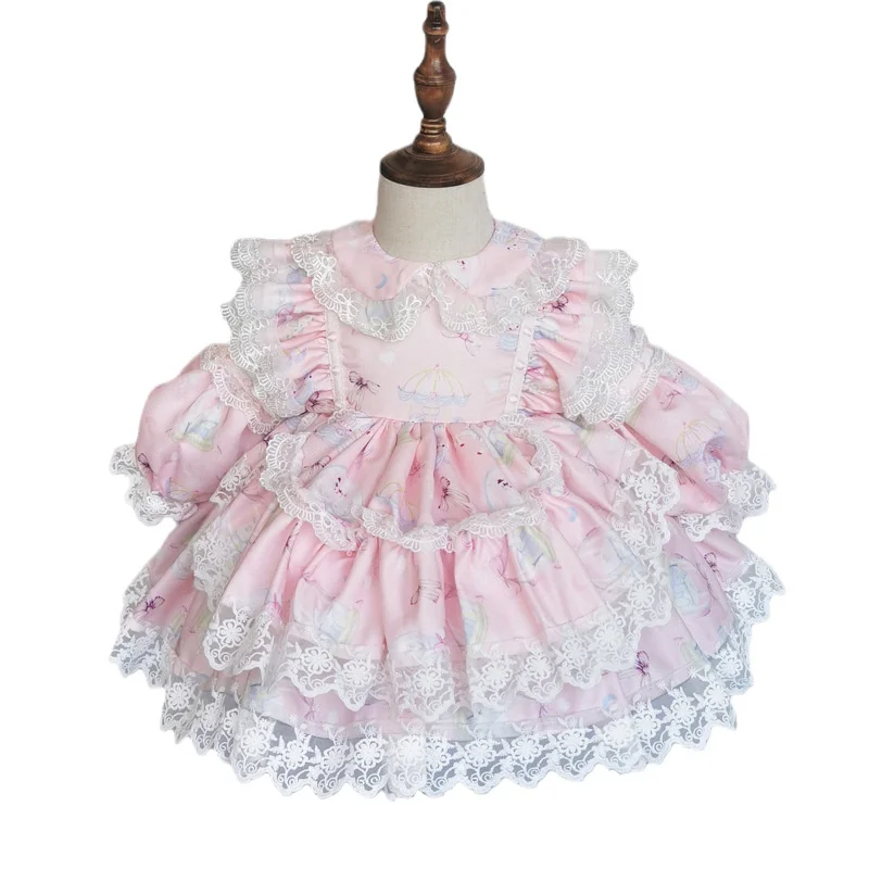 Spring New Lolita Girls' Clothes Children's Lolita Princess Fluffy Skirt Small and Medium-sized Children's Spanish Skirt