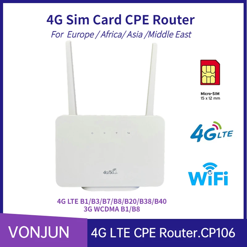 

Маршрутизатор CP106 4G LTE CPE, внешние антенны WAN/LAN, разблокированная беспроводная точка доступа, модификация IMEI