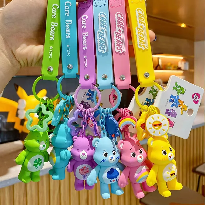 thumbnail image 2 of 6 estilos MINISO New Carebear Rainbow Bear Keychain Lindo llavero de muñeca exquisita de moda Adorno de pareja Regalo de vacaciones para niños, 2 of 4