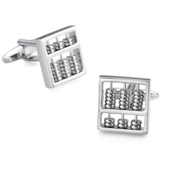 Elegant Copper Men's Cufflinks with Cross Leather Rope Design (RED)