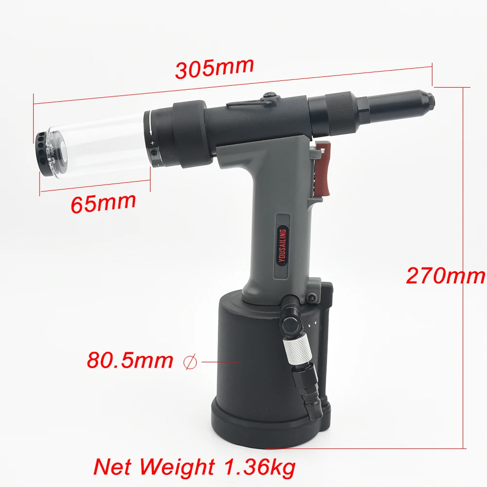 YOUSAILING High Quality Pneumatic Hydraulic Riveter Gun 3.2-4.8mm Vacuum Rivet Guns For 4.0mm Stainless Steel Rivets 3