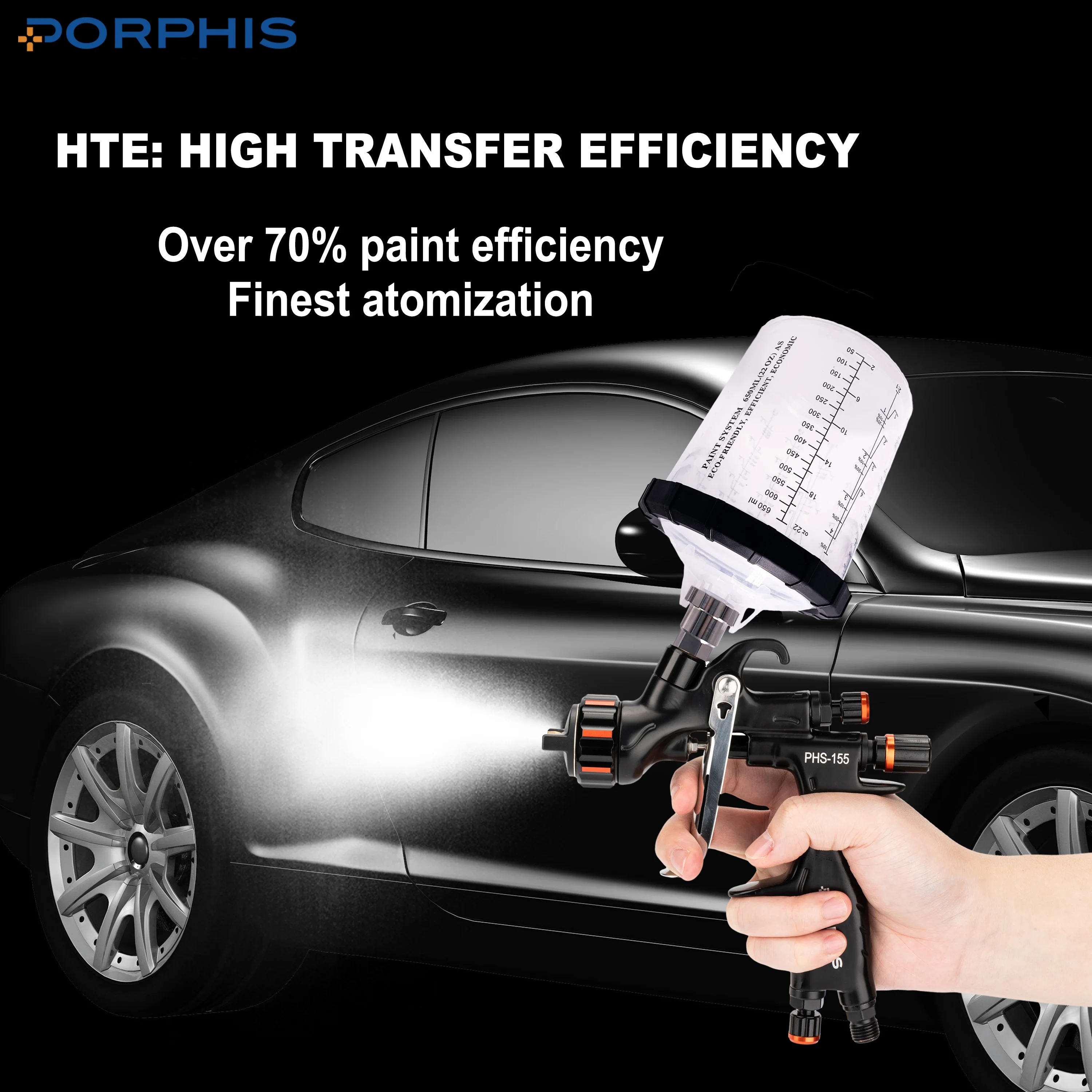 Spray Gun Airbrush Spray Gun Paint Spray Gun Oringinal PORPHIS Spray Gun PHS-155 1.3/1.8mm Spray Gun MP Paint Airbrush For Painting Car Aerograph Repair
