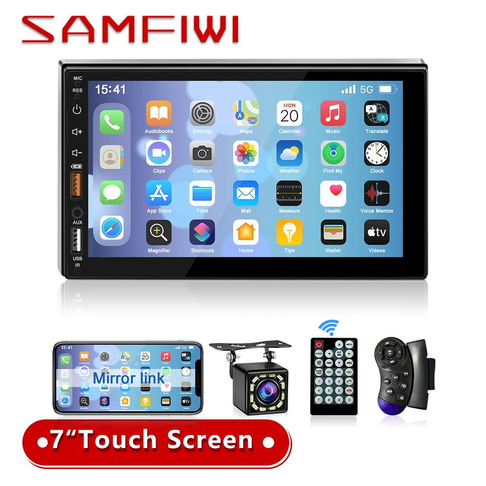 

7“ Car Radio 1 Din MP5 Player HD Touch Screen Multimedia FM ISO Power Aux Input USB Bluetooth Mirror Link Universal Autoradio