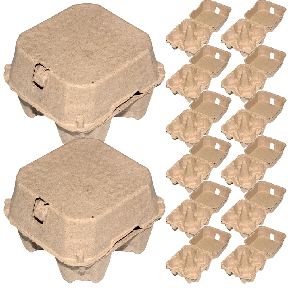 

25Pcs Paper Pulp Egg Cartons Empty Egg Cartons Egg Carrier Egg Storage Containers Fiber Egg Tray Holder Holds 4 Count Home