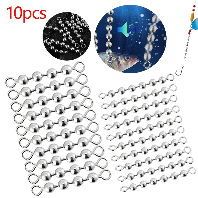 10 stücke Angeln Perle Kette Wirbel Kugellager Wirbel Stecker Starke Zugkraft Angeln Getriebe für Karpfen Angeln Zubehör