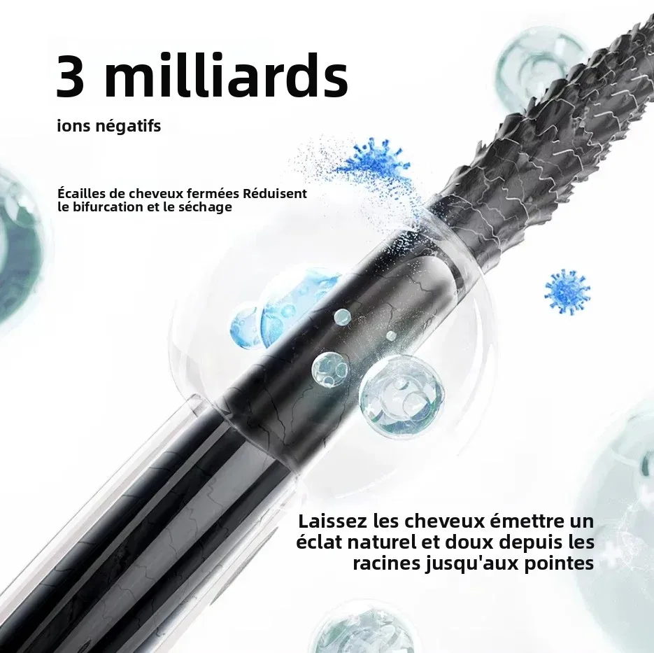 Sèche-cheveux à ions négatifs à grande vitesse et sans lames Haute puissance silencieux et à séchage rapide Portable, adapté à la maison et aux voyages – Image 4