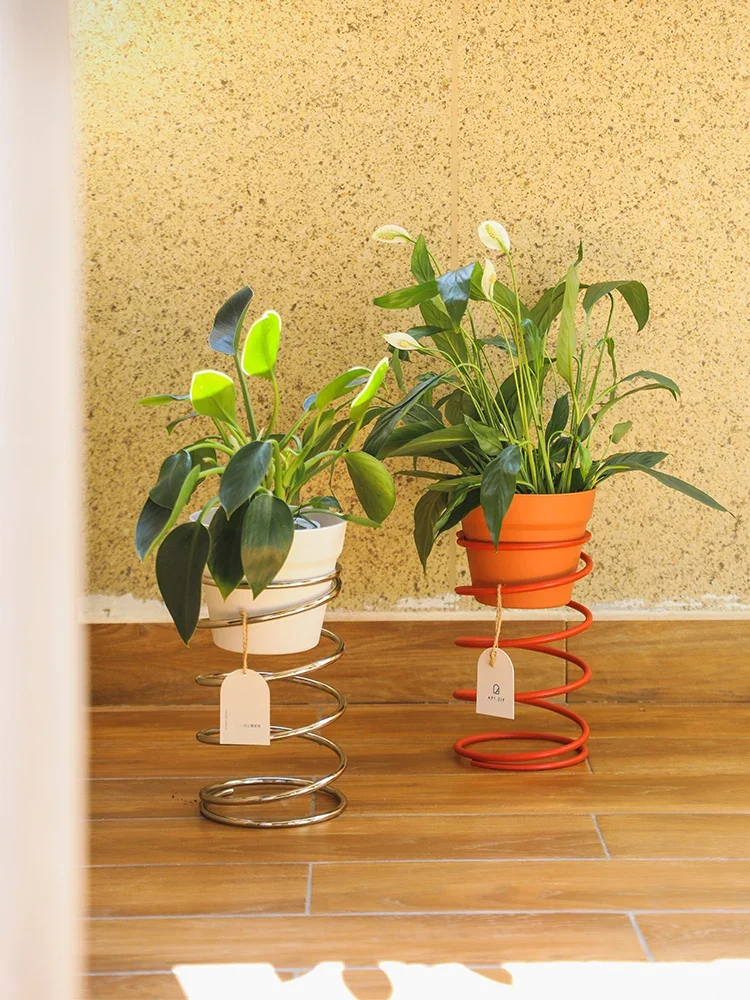 Spring Flower Stand Creative Iron Art Balcony Pot Shelves, Decorative Metal Rack, MultiColor Garden Display for Home Decor