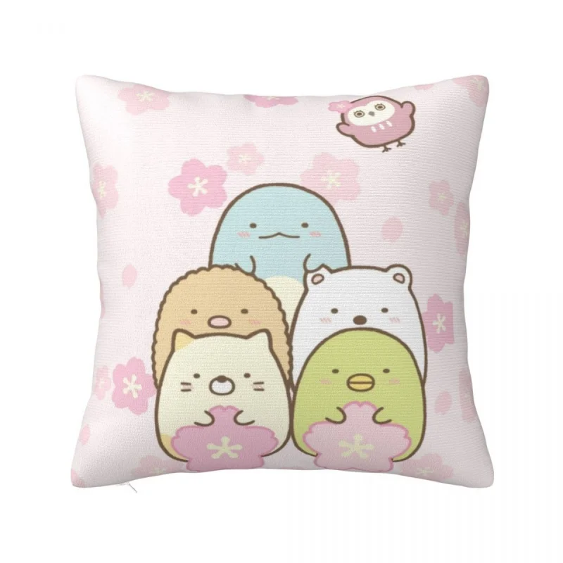 

Sumikko Gurashi Pink Cute Anime Pillowcase Printed Polyester Cushion Cover Anime for kids Throw Pillow Case Cover Seater 40X40cm