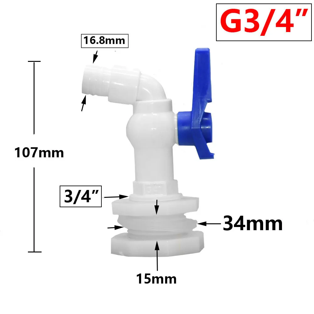Tank Tap Adapter Valve S60X6 Coarse Thread Garden Quick Connect Faucet 1/2 3/4