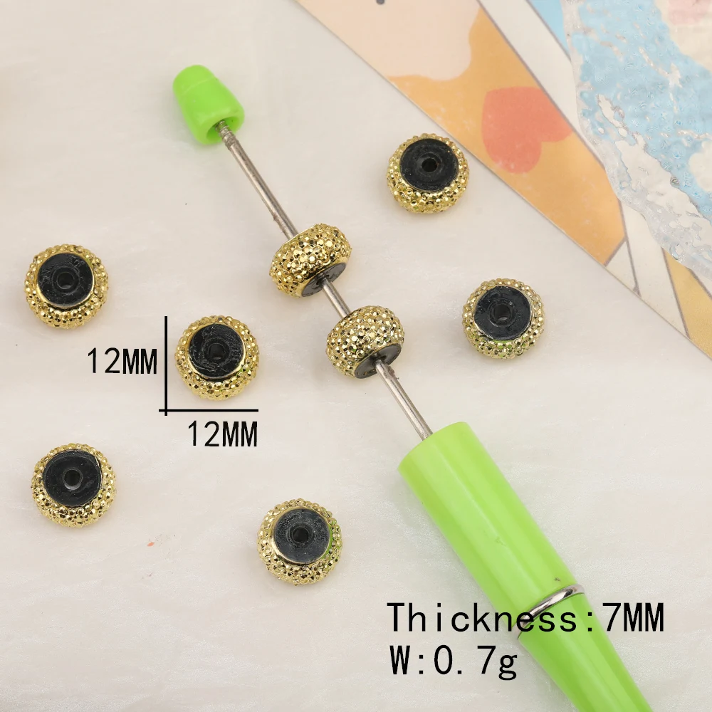 Cordial Design 200Pcs 12*12MM DIY Beads Making/Jewelry Findings & Components/Wheel Shape/Gold Paint Effect/Hand Made/Resin Bead 3 Cordial Design 200Pcs 12*12MM DIY Beads Making/Jewelry Findings & Components/Wheel Shape/Gold Paint Effect/Hand Made/Resin Bead - cordial