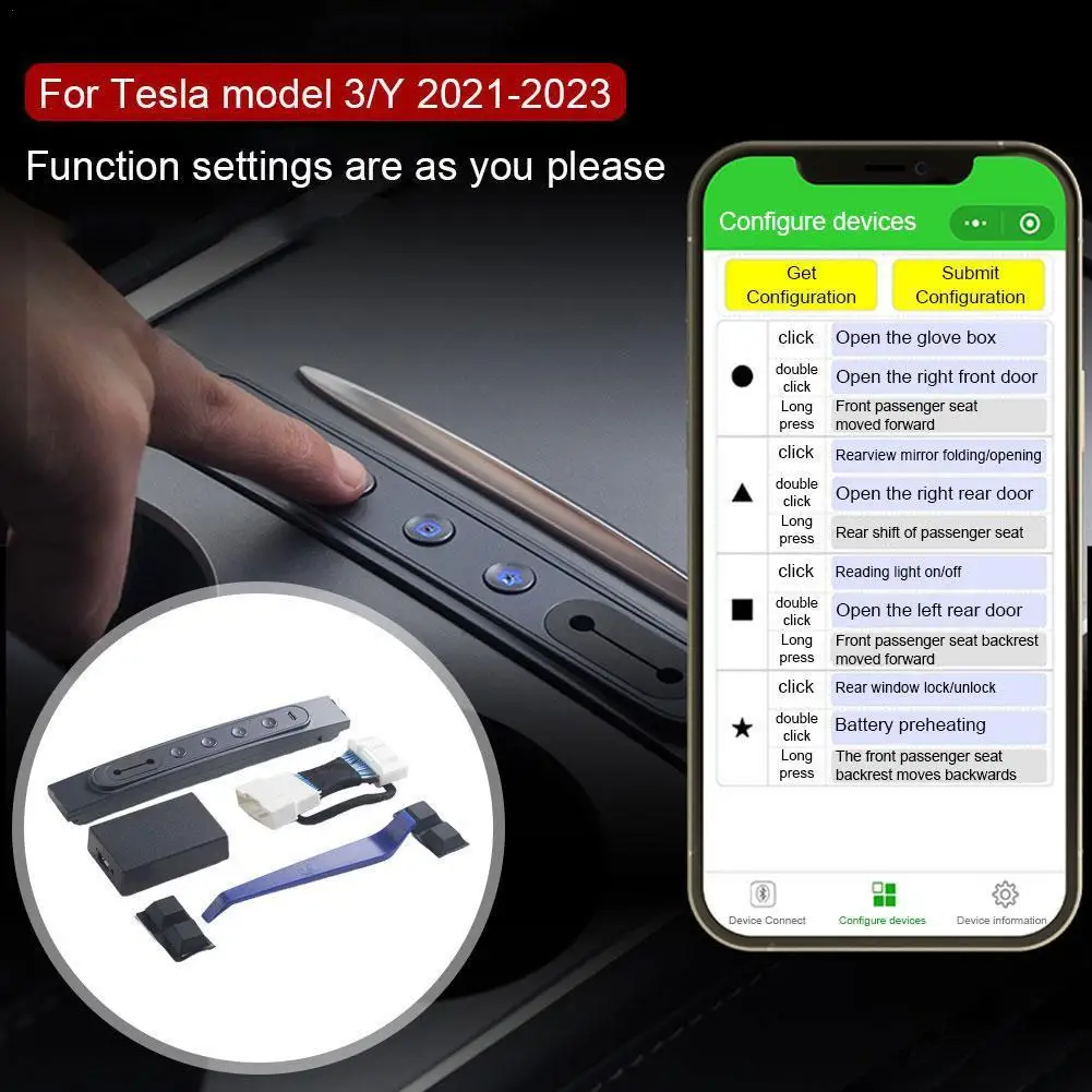 

Smart Physical Buttons For Tesla Model Y/3 21-23 Center Console Controller Keys,Physical Shortcut Key Button Docking Station