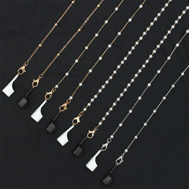 New Trendy Beads Pearl Headphone Chain Glasses Earbuds Wireless Headphone Anti-lost Strap Lanyard Neck Mask Strap Accessories