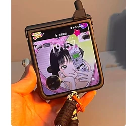 Korean Cute Mobile Phone Case - Lovely Girl Cover Design for Razr 60 Ultra (Black)