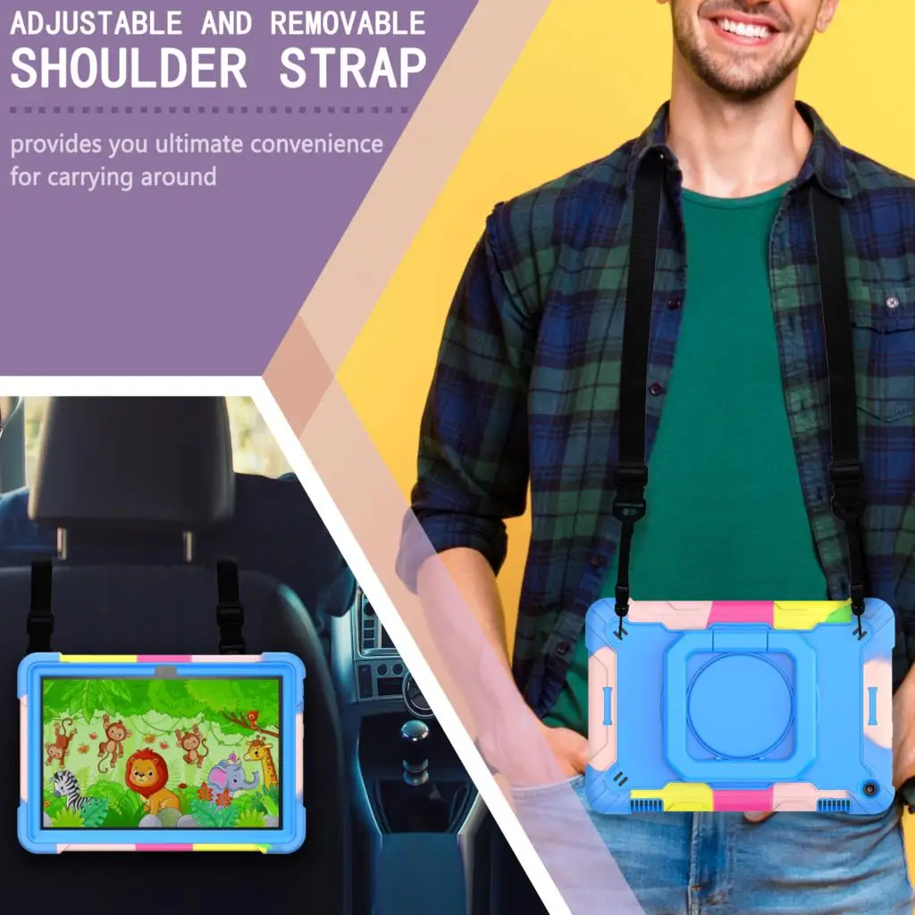 Case For Amazon New Fire HD 8.0 2020 Heavy Duty Armor Shockproof Kids Tablet Cover Fundas For Amazon New Fire HD 7 8 2022 capa