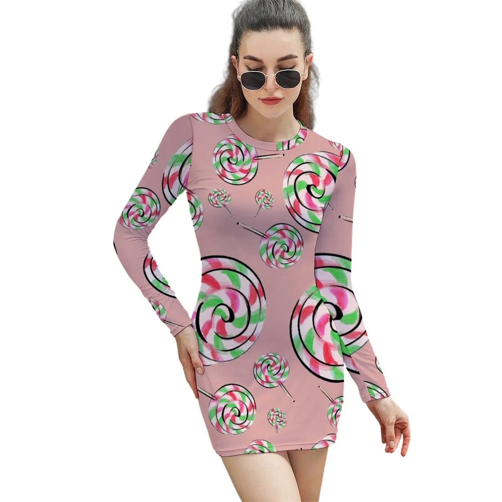 lolli pops Long-Sleeved Sheath Dress loose summer dress luxury dress bandage