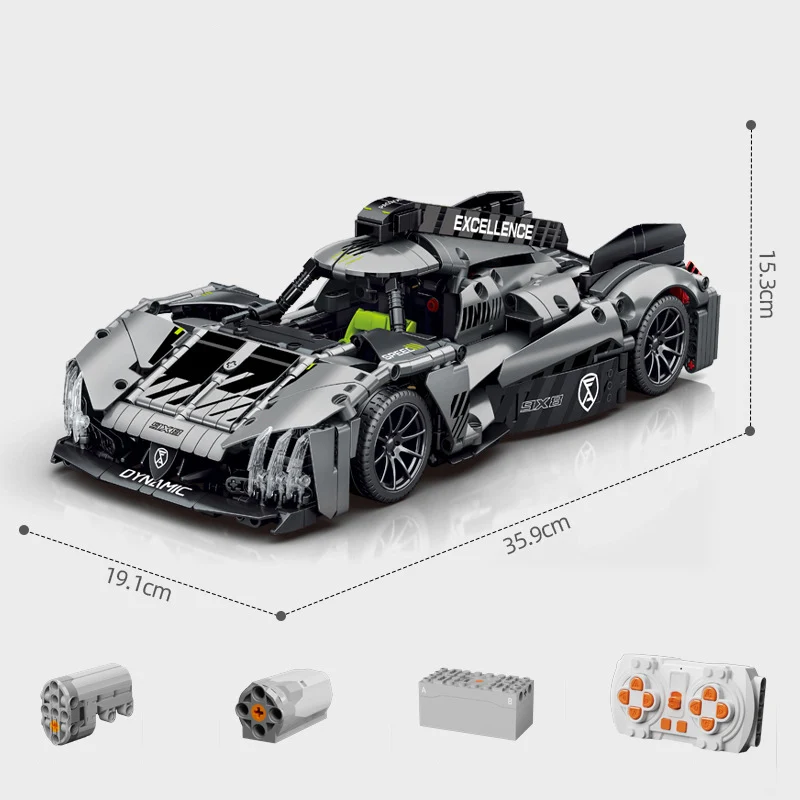 Technical Build Block 1:14 Scale Peugeots 9X8 Le Mans Hypercar1 Racing Car Model 2.4ghz Remote Control Vehicle Brick RC Toy