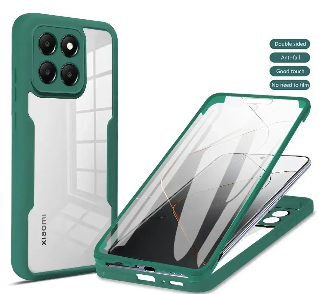 360 Full Body Case voor Xiaomi 14 13 12 11 10 Lite Ultra POCO M3 X3 NFC X4 M4 x5 F5 Pro Dubbelzijdig Coque Funda Beschermen_voghion.com