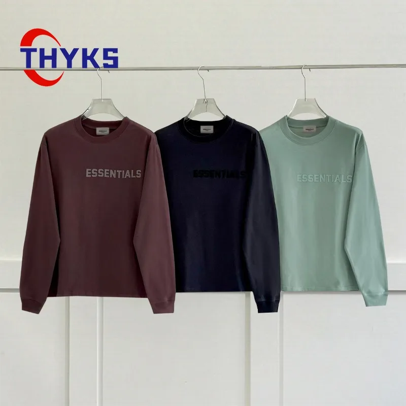 

New Loose Long-sleeved T-shirt Women Men High Street Fashion Simple Cotton Tops Casual Round Neck Letter Printing Shirts Unisex
