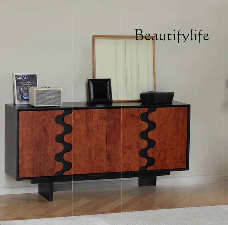 

Retro Style Solid Wood Sideboard Nordic Simple Storage Cabinet Living Room TV Cabinet Italian Side Cabinet