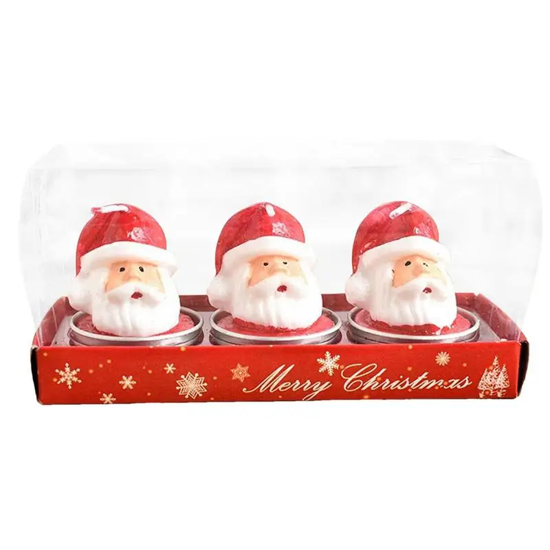 

Christmas Candles Set 3Pcs Christmas Themed Tealight Candles Santa Christmas Tree Snowman Craft Candles Holiday Centerpieces For