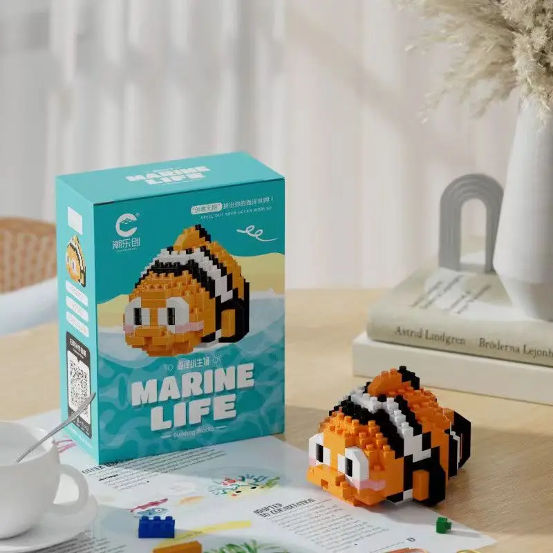 Creative Marine Life Mini Building Blocks blocchi di costruzione di modelli di animali marini per bambini regalo di natale di compleanno  26