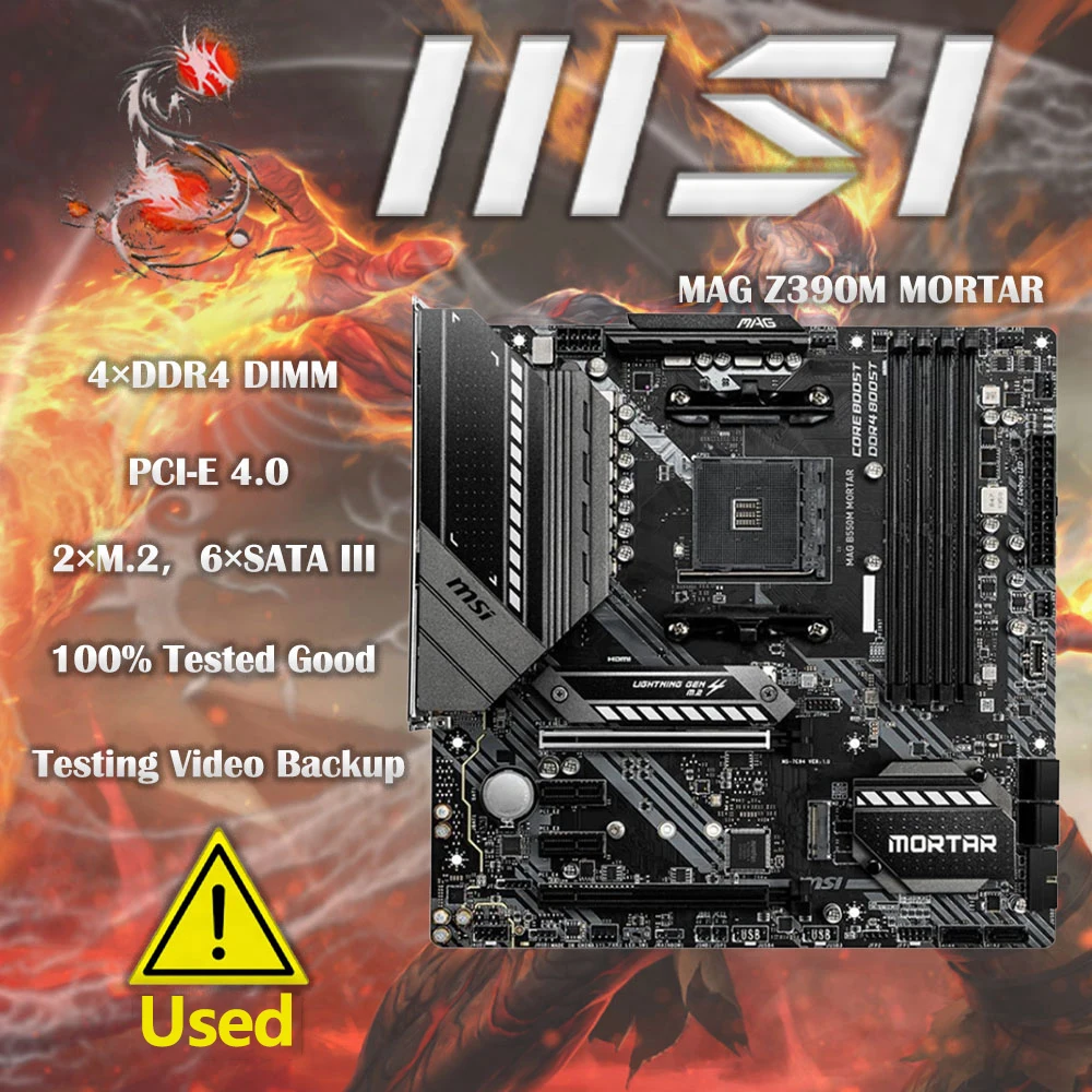Usato Msi B550M Mortaio Micro-Atx Amd B550 B550M Ddr4 4400(Oc) Mhz M.2 Sata3 Usb3.2 , 128G Miglior Supporto Ryzen R9 Cpu Socket Am4
