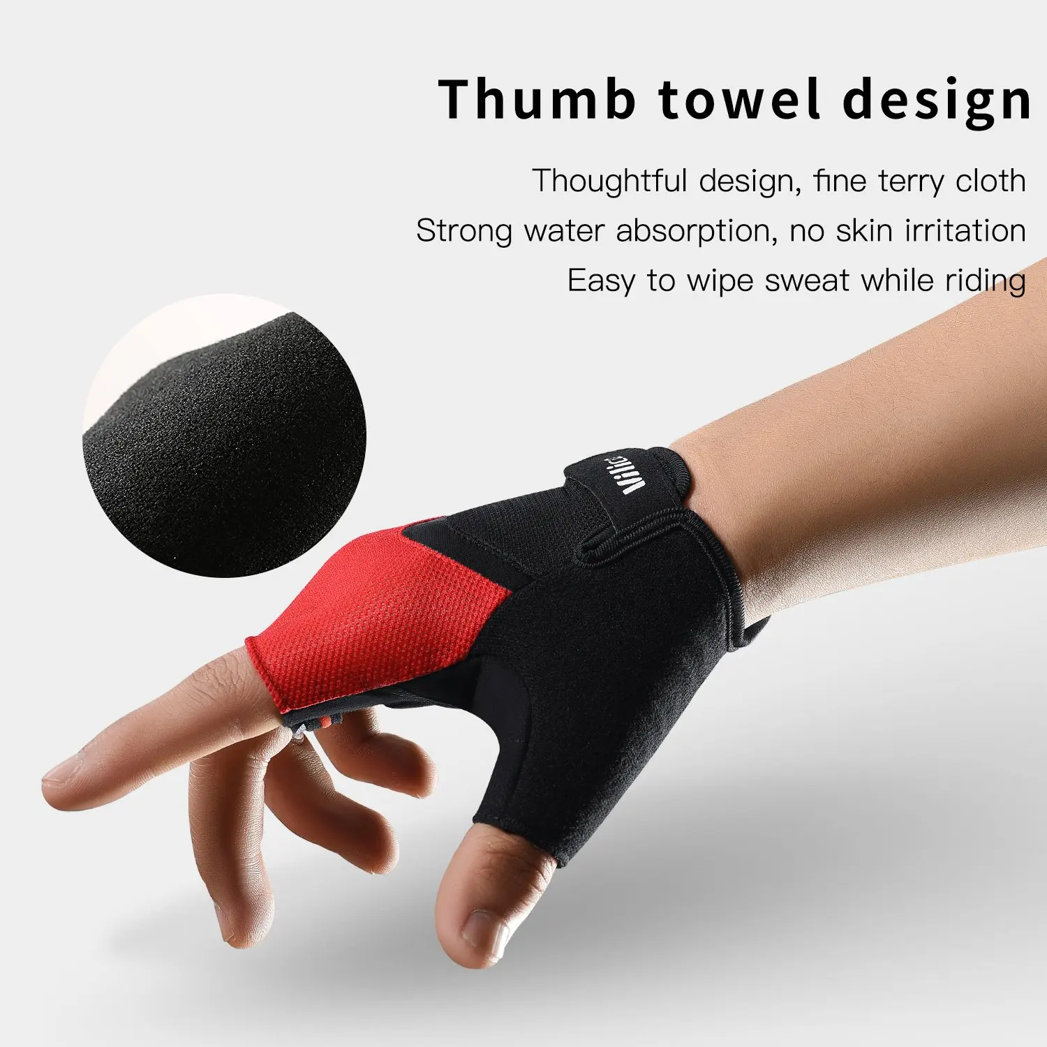 Breathable Short Finger Cycling Gloves, Thickened Palm Pad, Shock-Absorbing And Anti Slip Outdoor Sports Gloves