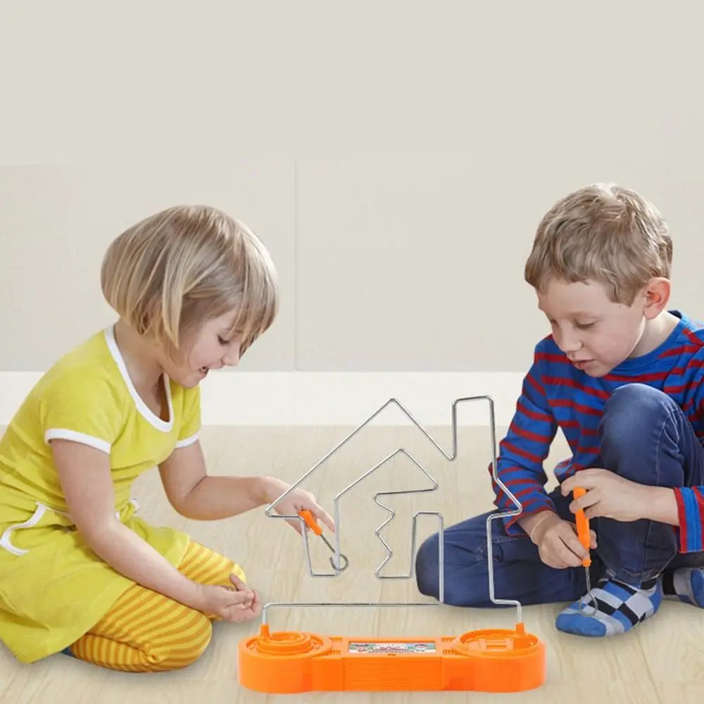 

Concentration Exercises Electric Touch Maze House Electrically Charged Shock Wire Maze Blue/Orange Plastic Maze Wire Board Kids