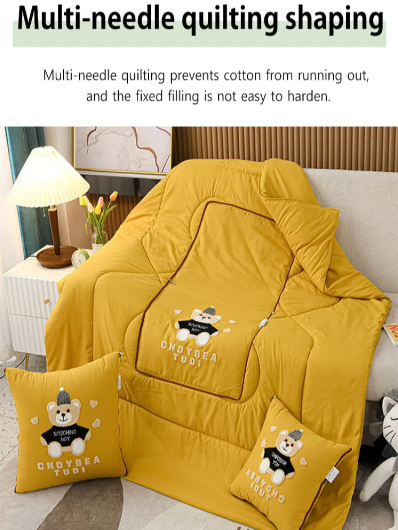 Pillow Quilt Foldable dual-use blanket combo Car Cushion Pillow Nap Blanket Air Conditioning Blanket 4