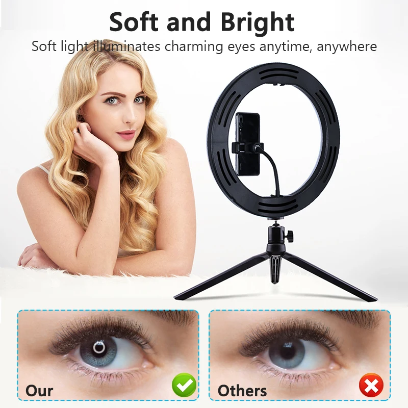 Led Selfie Ring Light com Suporte Móvel Aro de Lâmpada Suporte para Tripé Ringlight para Transmissão de Vídeo ao Vivo Fotografia - Image 5