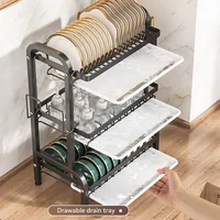 Heavy-Duty Steel Dish Drying Rack For Kitchen Cabinet Countertop Storage Organizer Space-Saving Tableware Accessory Holder 2