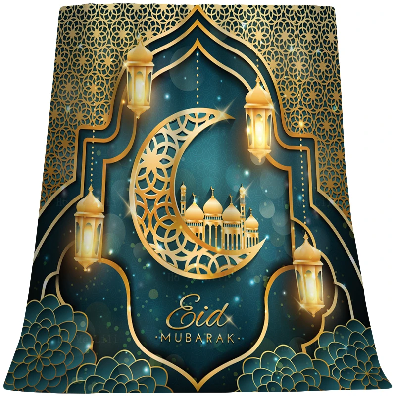 

Ramadan Kareem Deepavali Diwali Festival Of Lights Eid Season With Gold Diya Pattern Flannel Blanket By Ho Me Lili For Home Use