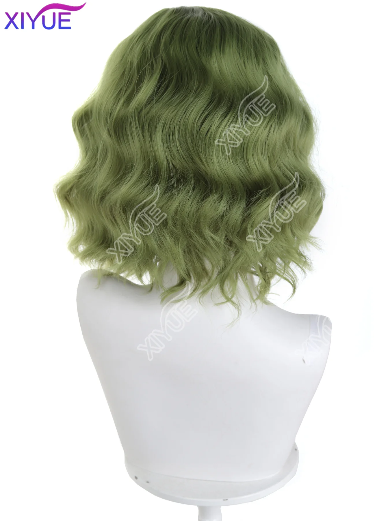 XIYUE green BOBO Synthetic Wigs Short Natural Wave Hair Wig For Women Party Daily High Density Heat Resistant