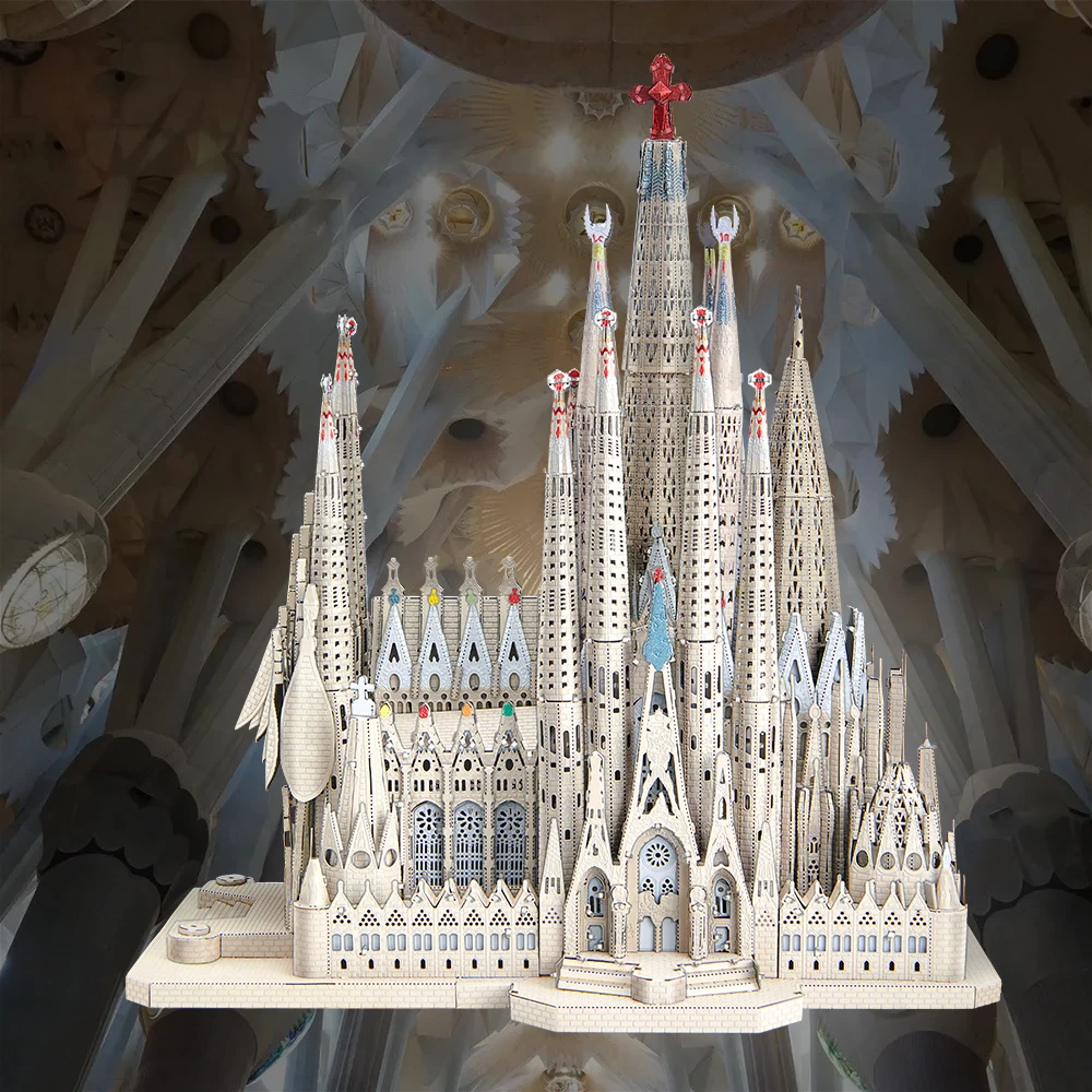 Piececool 3D Metal Puzzles La Sagrada Família Model Building Kits Jigsaw Toy DIY Set for Adult Collection Building Blocks 2