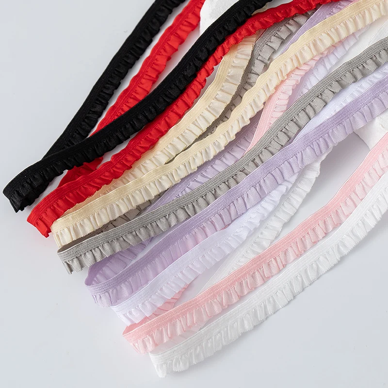 Elastic Lace Trim Ribbons for Party Dress Decoration Clothing DIY Crafts Supplies Needlework Sewing Fabric 5Meters