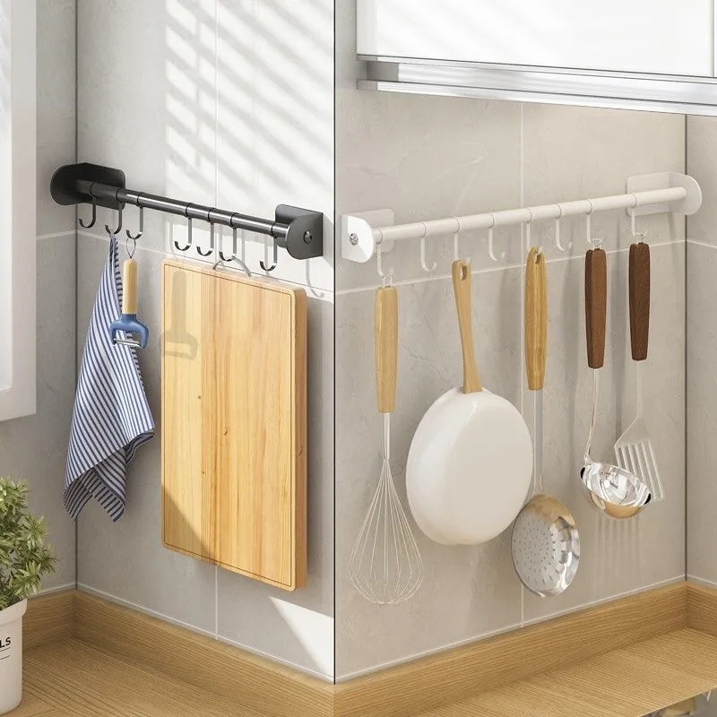 Kitchen Storage Rack Kitchen Organizer Rack Kitchen wall shelving Perforation-free traceless hook storage rack