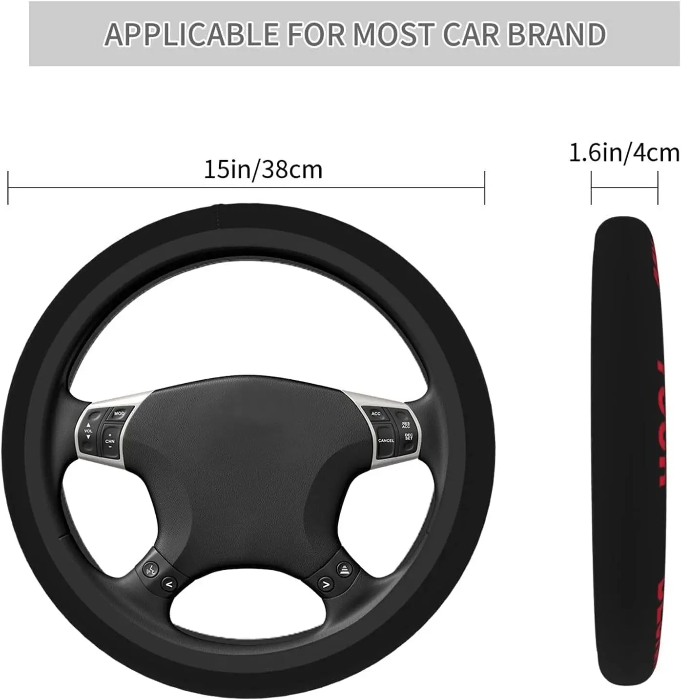 Coprivolante personalizzato coprivolante personalizzato antiscivolo per auto aggiungi il testo dell'immagine vestito universale da 15 pollici per auto - Image 5