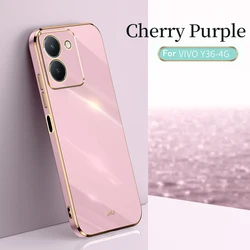 Soft TPU Anti - Fingerprint Camera Protection Cover - High Quality Case for Vivo Y36 4G (Cherry Purple)