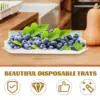 4 Pcs Square Paper Lace Plate Cardboard Serving Platters Cookie Candy Table Containers Blue Plates Trays Fruit Party 4