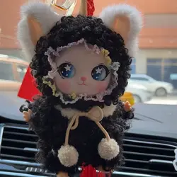 Adorable Plush Rabbit Doll Keychain Bag Charm - Fun and Whimsical Gift (Black)