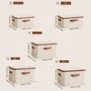 Linen Zipper Storage Boxes, Non-Woven Fabric Clothing Organizer Bins for Home Bedroom Closet Organization,Include Good Helpers 3