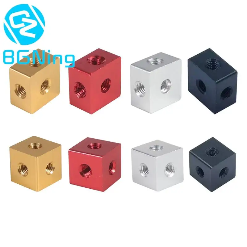 Camera Accessories 2pcs/lot Aluminum Alloy Parts M3 Screw Square Corner Nut Bracket Fixing Six-Sided Thread Plate Block Cube DIY