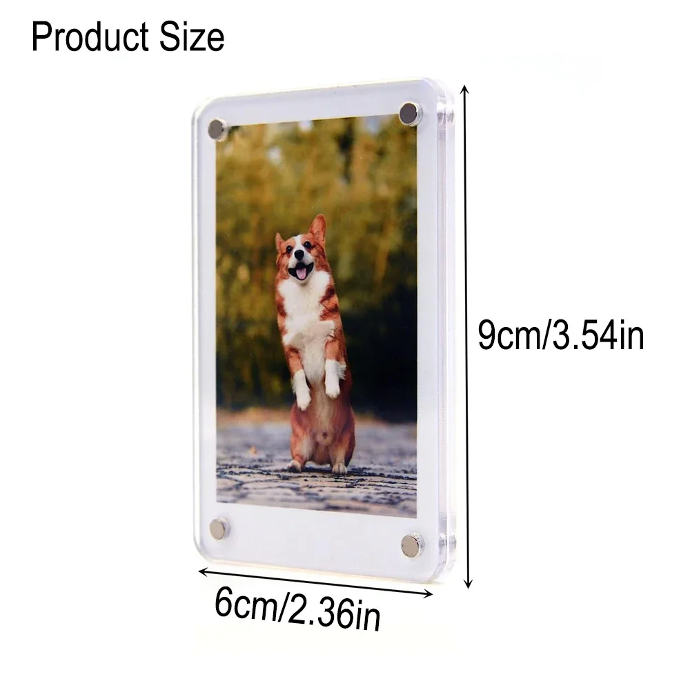 Acrylic Magnetic Double-Sided Mini Photo Frame - Wallet Size