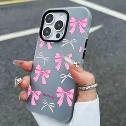 Chic Pink Bow Pattern 2 - in - 1 Phone Case Cover - Galaxy S23+ (Black)
