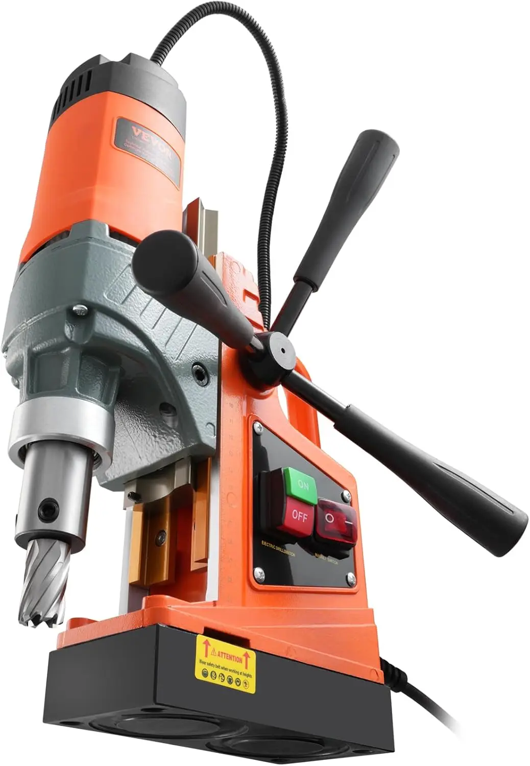 Mag Drill Press, 1300W 1.57" Boring Diameter, 2922lbf Power Portable Magnetic Drill, 810 PRM, 11Pcs Drill Bits Electric Drilling 4