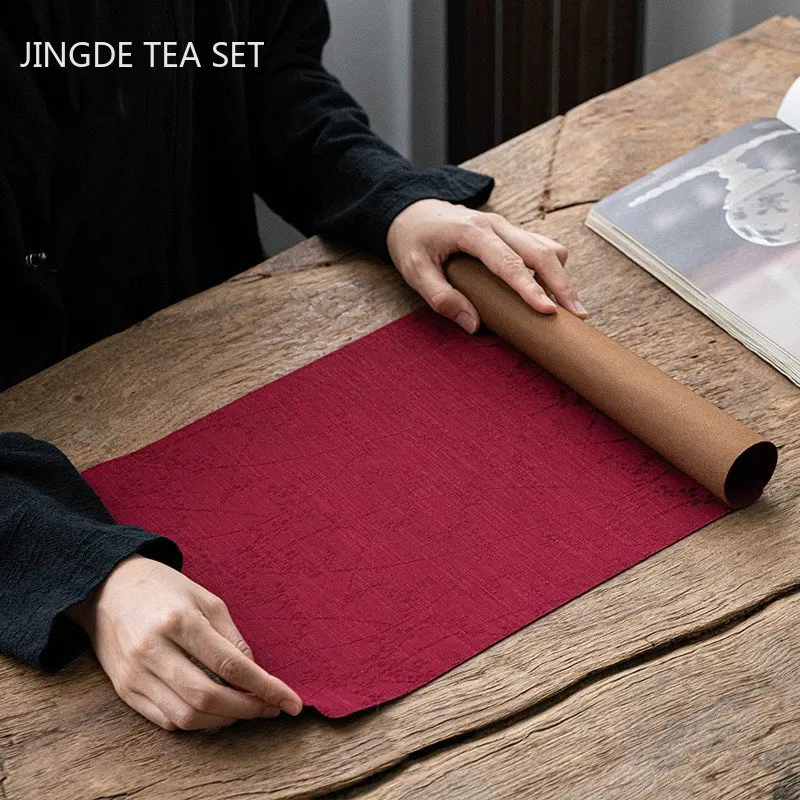 Chinese Exquisite Tea Mat Waterproof Cloth Cushion Tea Table Tablecloth Tray Decoration Tea Towel Zen Cloth Art Tea Accessories