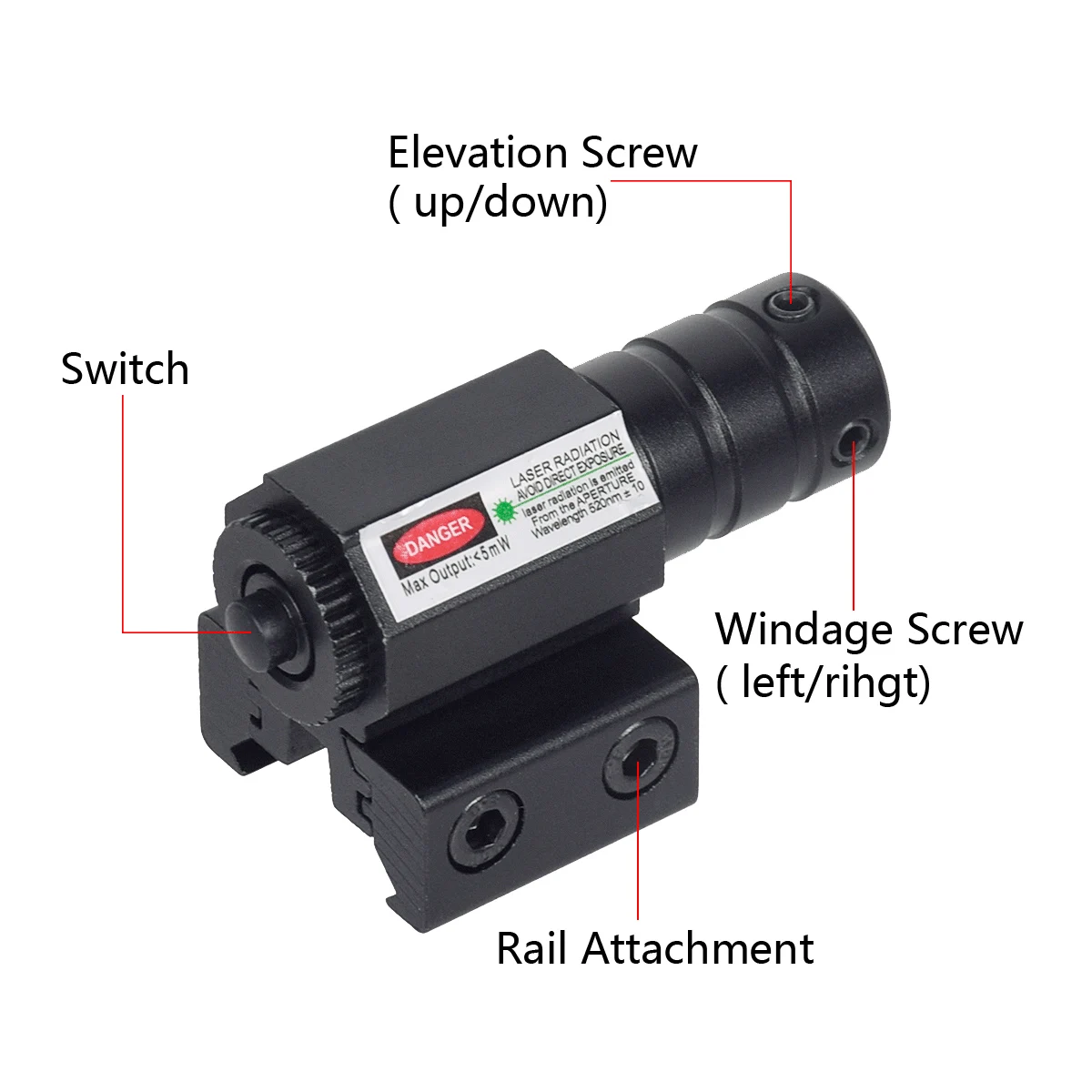 Red Dot Laser Sight for Rifle Pistol Shooting Hunting Gun Adjustable 11mm 20mm with Battery red dot laser sight