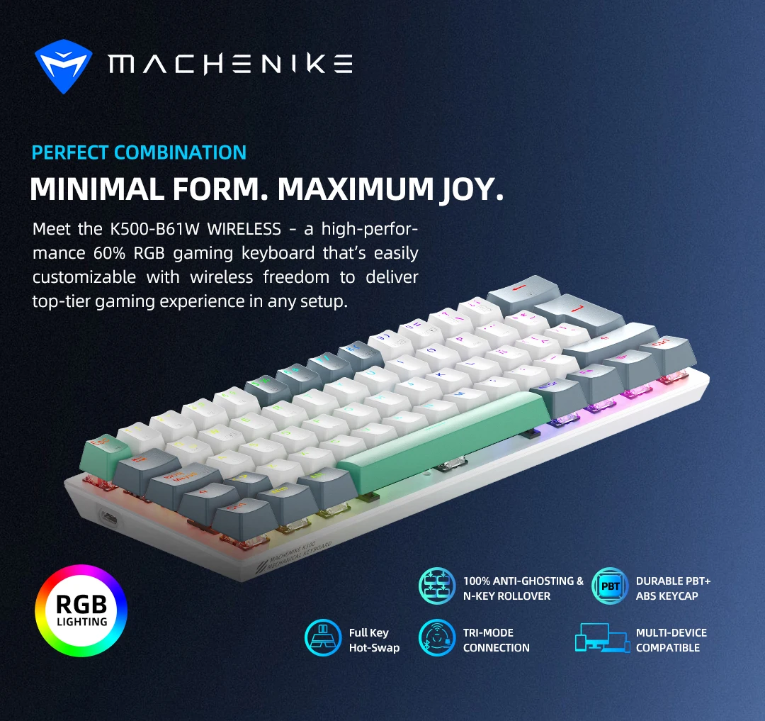 Wireless Mechanical Keyboard Hot-swappable Tri-mode RGB Wireless Gaming  Keyboard | eBay